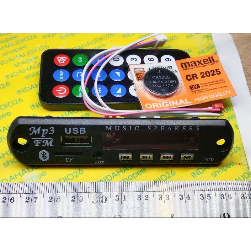 kit bluetooth mp3 radio fm remot + baterai blutut bluetot