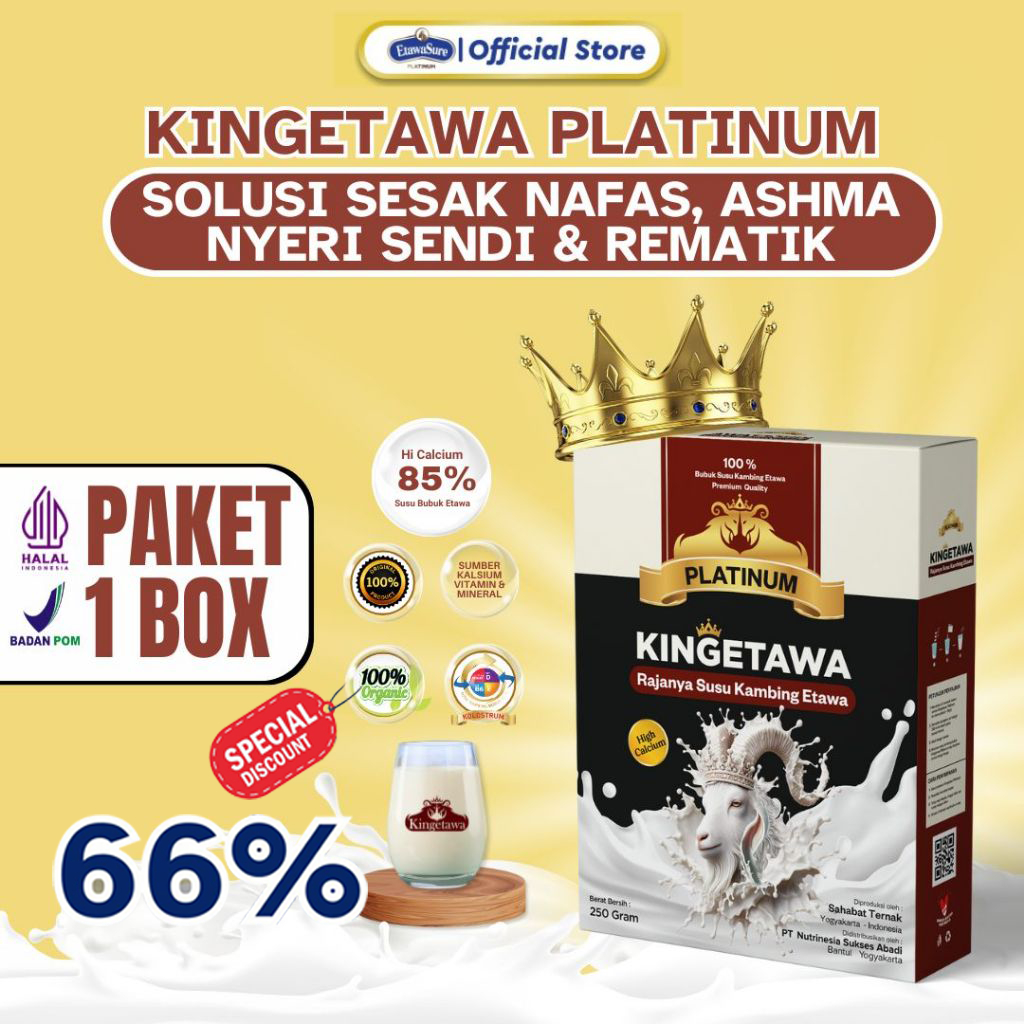 

Susu Kambing Etawa Kingetawa Platinum Premium Untuk Nyeri Sesak Nafas dan Rematik