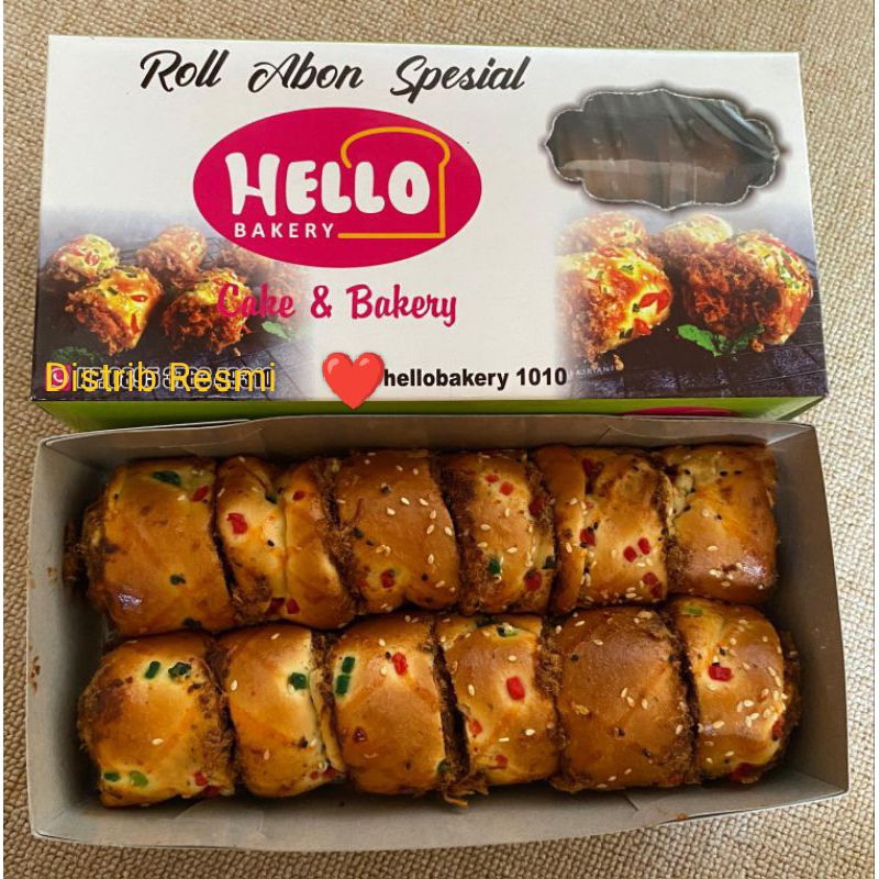 

(BISA COD) FLOSS ROLL PREMIUM ROTI GULUNG ABON KHAS SOLO ISI 12 HELLO BAKERY