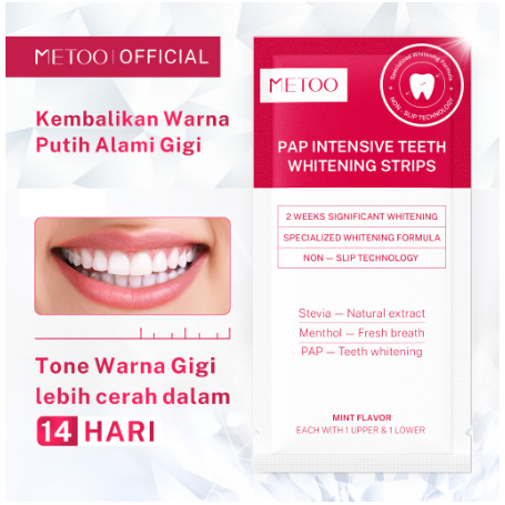 METOO PAP Intensive Teeth Whitening Strips Mencerahkan Gigi Pemutih Gigi