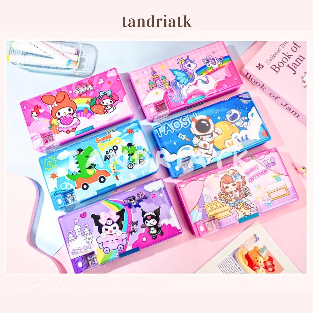 

Tempat Pensil Magnet Jumbo Serutan 2 Lubang BC 688 Motif Melody / Kuromoi / Astronout / Unicorn / Dino 829 Labubu bola warna warni Capybara