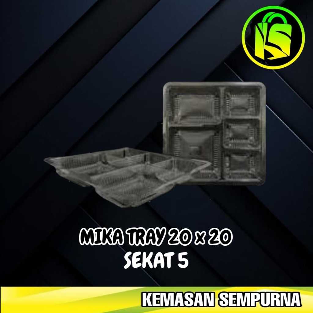 Plastik mika sekat nasi box 20 x 20 Mika Tray 20x20
