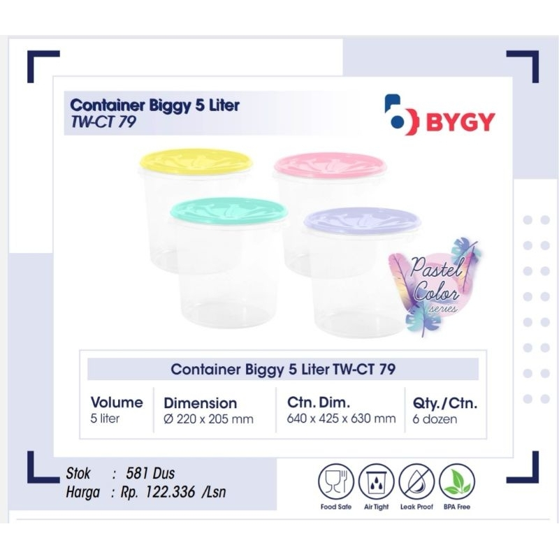 [Kecil] TOPLES PLASTIK BPA FREE TOPLES BULAT BIGGY POLOS 5 LITER TOPLES KERUPUK VIRAL