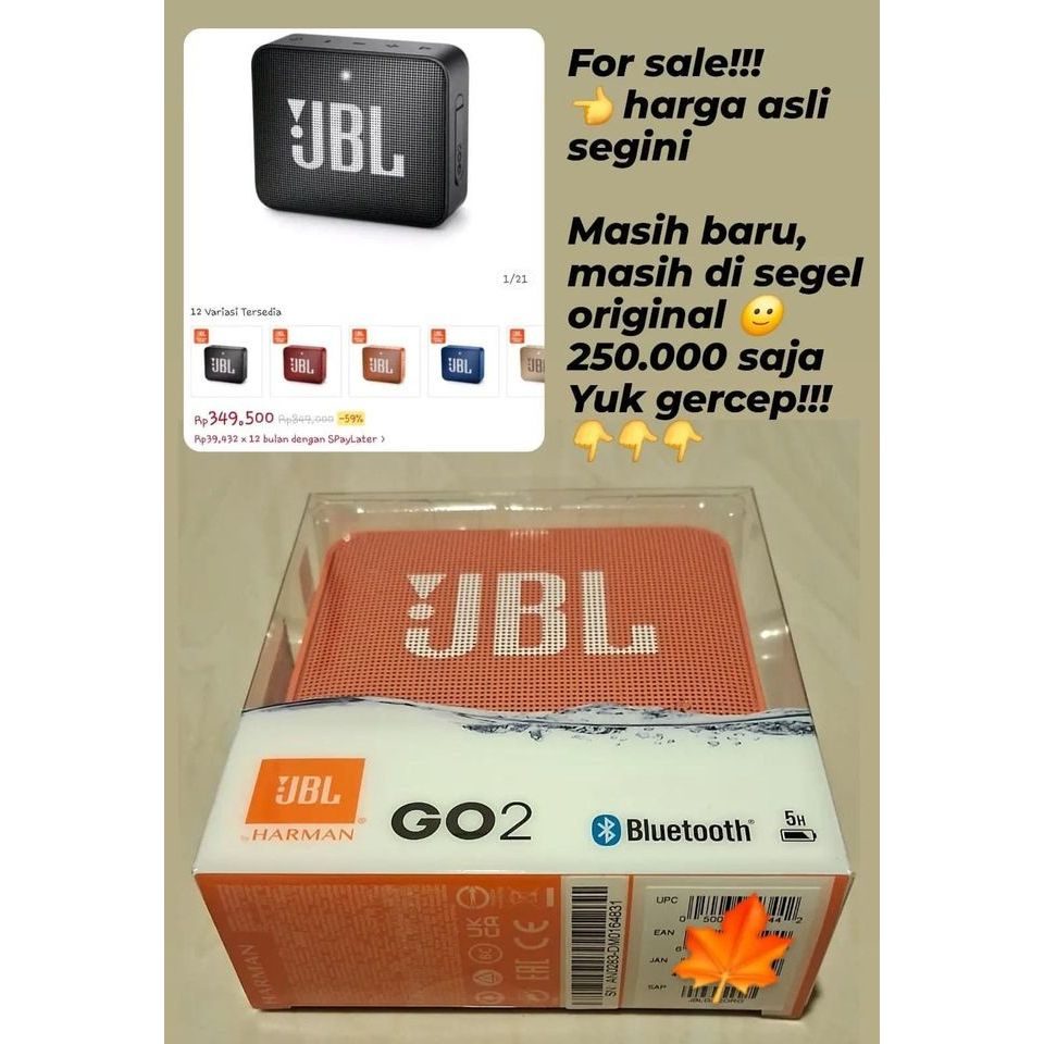Speaker Portable JBL GO2 BNIB