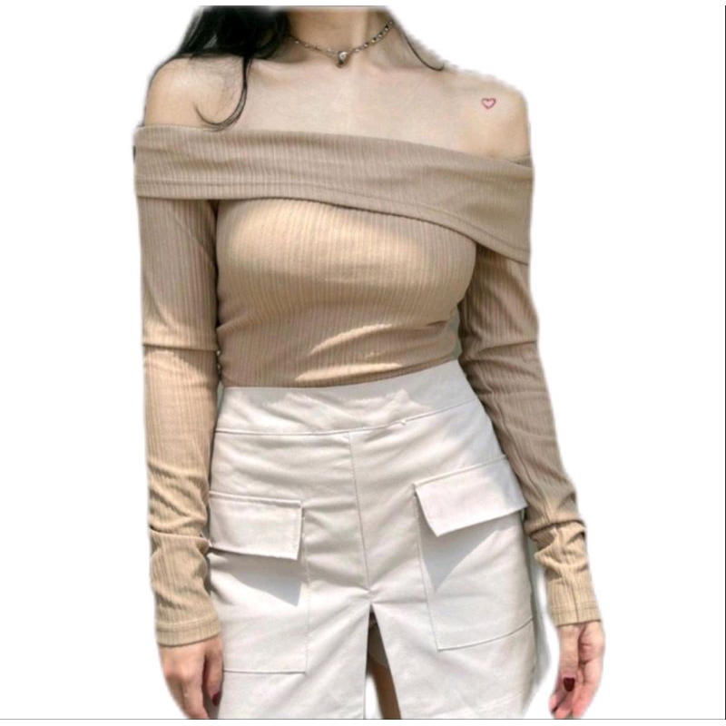 CC - SABRINA RIB TOP ONE SHOULDER