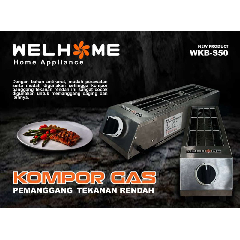Welhome Kompor Gas Panggangan Bakaran Sate Bakso Ayam Ikan Bakar