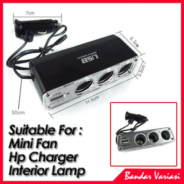 Colokan Cabang Lighter Socket Lighter Charger Mobil