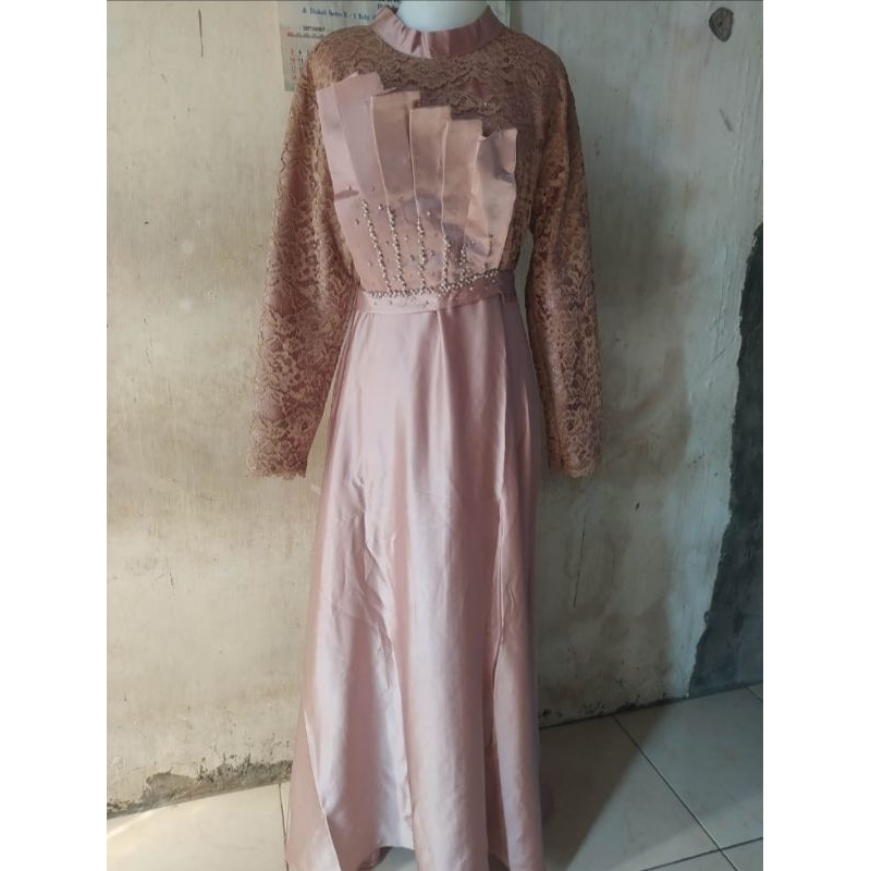 (Preloved) Gamis Pesta Mocca By Alfizahrahijab