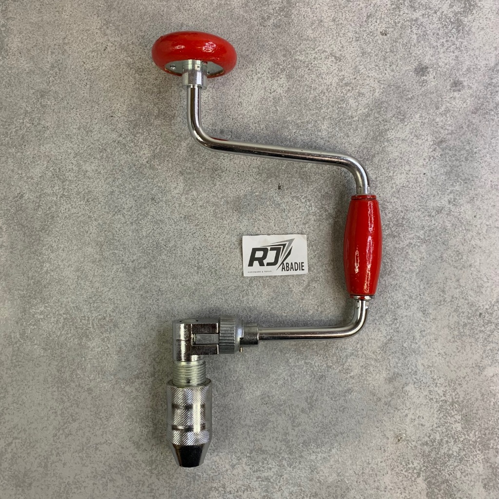 Bor Tangan Manual Kayu Model Engkol Dada Bit Brace Gagang Besi RRT