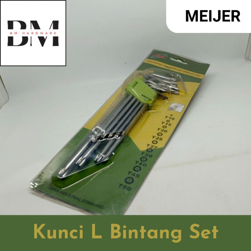 Kunci L Bintang Set MEIJER (9pcs Kunci L)