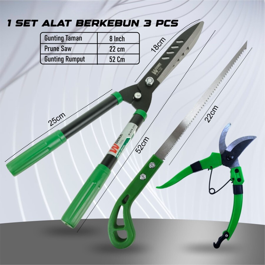 Gunting Rumput Gergaji Lancip Gunting Taman 1 SET Alat Berkebun 3 pcs
