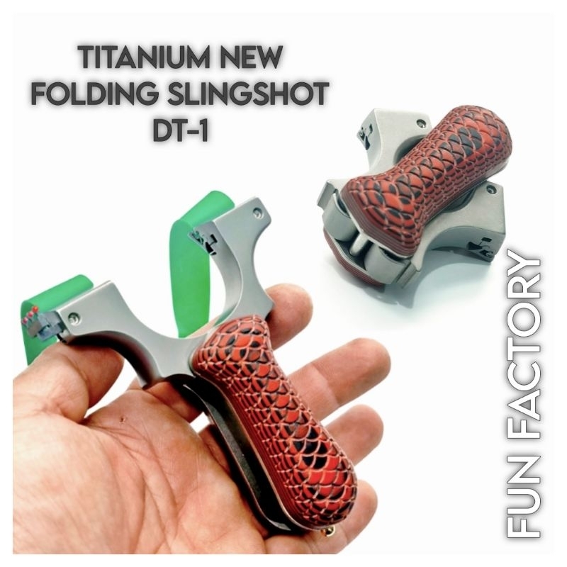 Ketapel OTT - TITANIUM NEW FOLDING SLINGSHOT DT-1