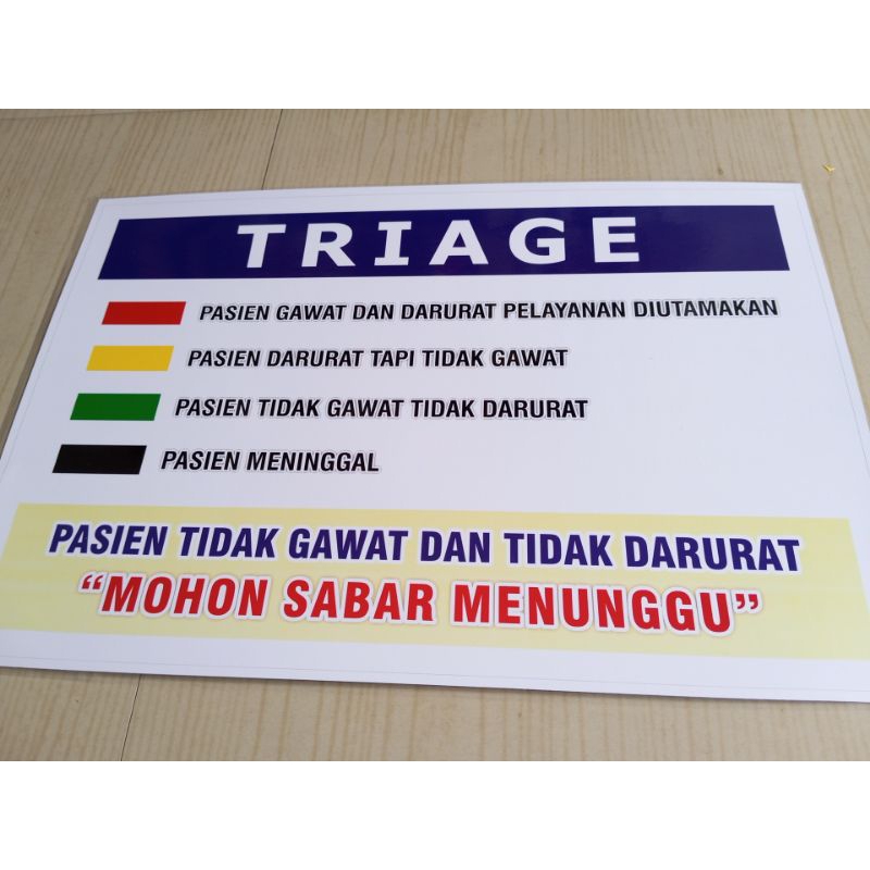 Poster dan Stiker Triage Pasien Gawat Darurat