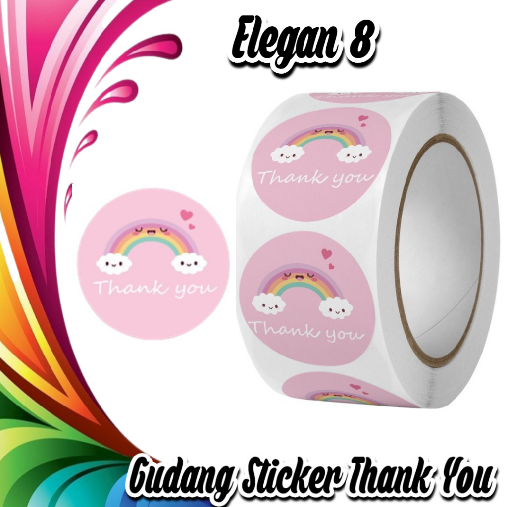 

STICKER THANK YOU STICKER TERIMA KASIH TINGGAL KUPAS & TEMPEL WARNA CERAH TAJAM (ELEGAN 8)