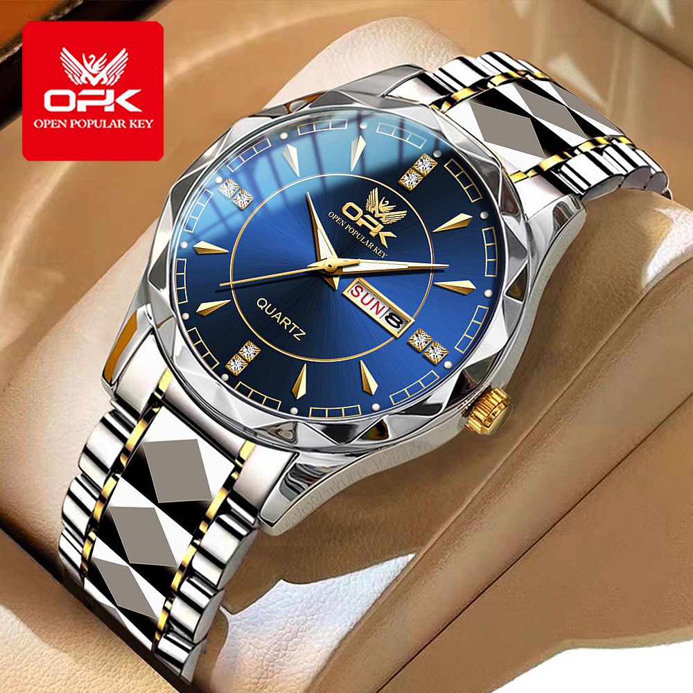 Diskon Opk Jam Tangan Pria Anti Air Original 100% Cowok Tahan Analog Terbaru Stainless Steel