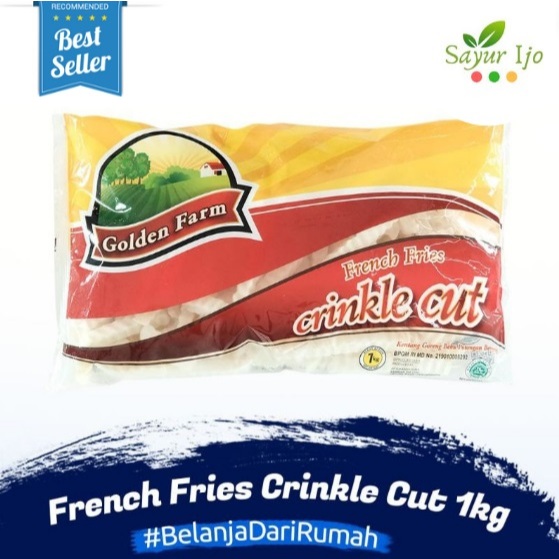 

Golden Farm Kentang Goreng Crinkle Cut 1 KG / Pack Fresh Frozen Potato Beku Cemilan Instant