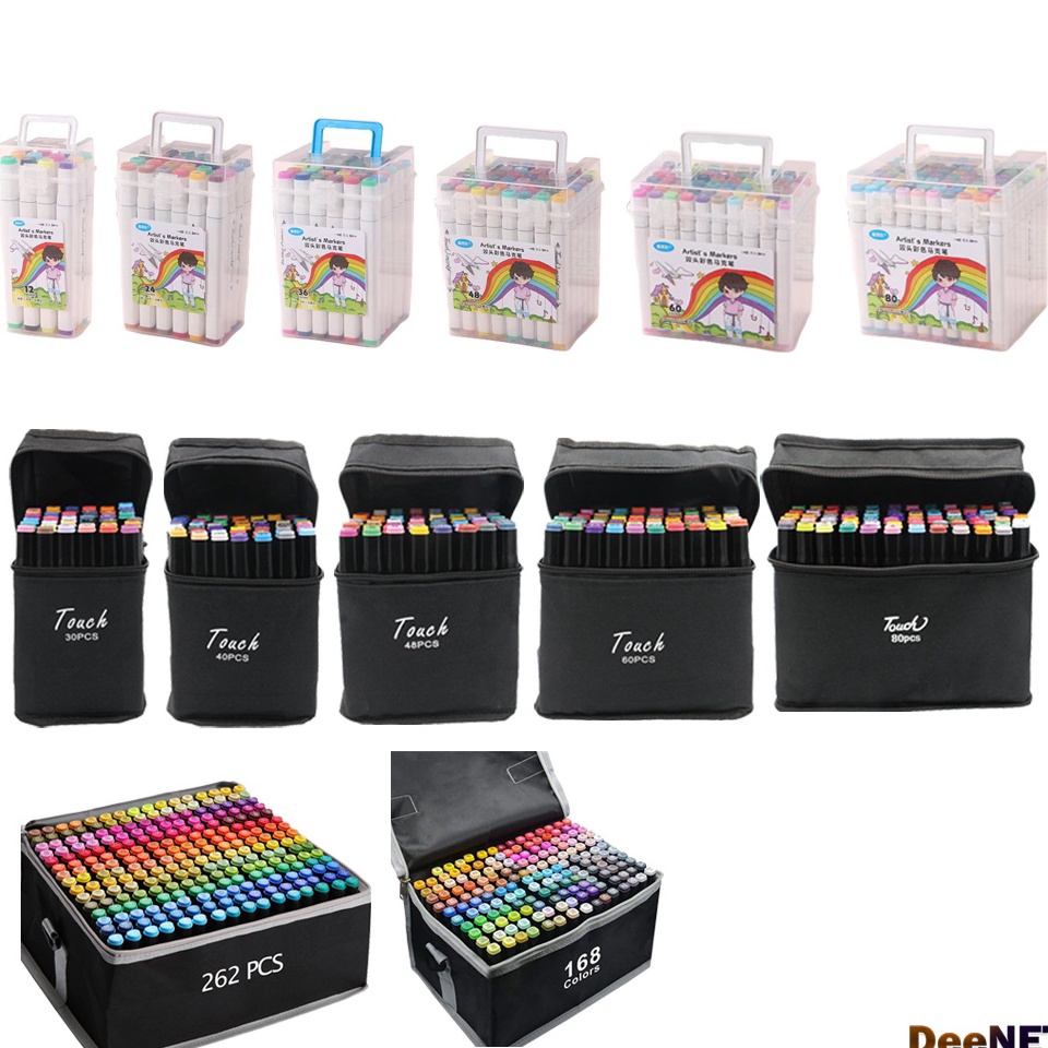 

Touch Spidol Dual Side Fine Art Marker 12 24 3 36 4 48 6 8 168 double headed marker set Multi Color t A2G5