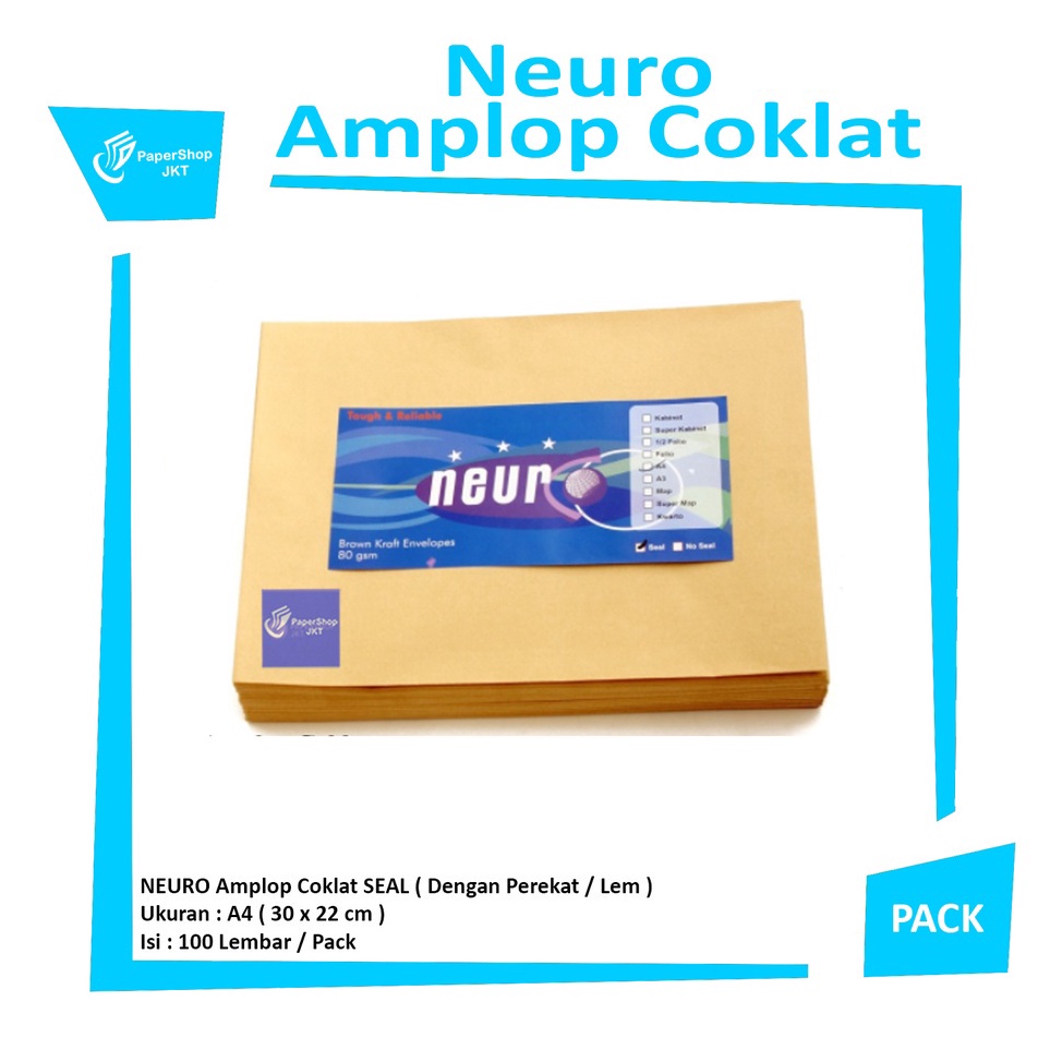 

NEURO Amplop Coklat A4 Seal 3 x 22 cm Pack x W8H7
