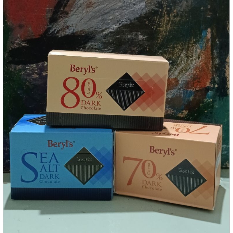 Beryl's 60gr Dark Chocolate 70% 80% Seasalt Cocoa Beryls