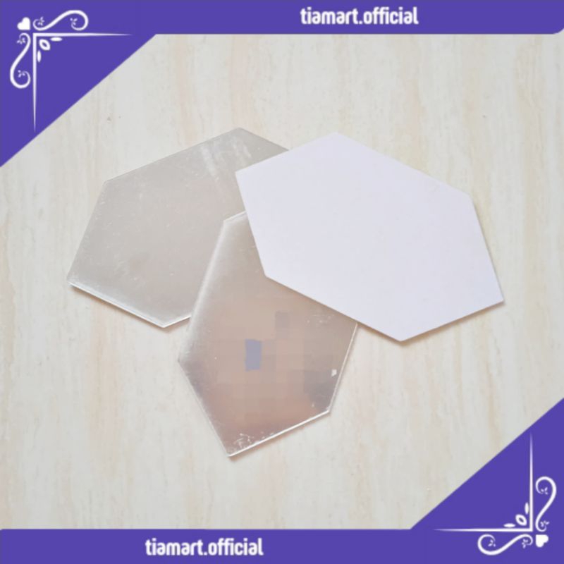 [PCS] Kaca Tempel Kaca Stiker Sticker Kaca Hiasan Dinding Hiasan Ruang Tamu Exsagonal Mini