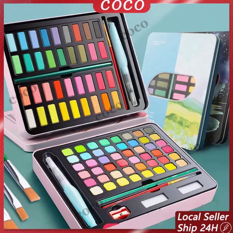 

CODcat air watercolor set 3648 warna water color alat cat air lukis set termasuk kuas dan kertas gambar x V6B6