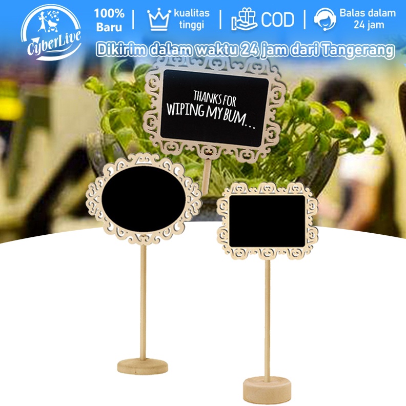 

1pcs 2cm Papan Tulis Kapur Mini Chalkboard Stand Papan Tulis Kapur Oval Black Board a J4C7