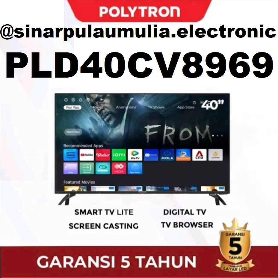 Polytron LED TV 40 Inch Smart TV FHD - PLD 40CV8969 / PLD 40 CV 8969 / 40 CV8969 / 40CV 8969 / PLD40