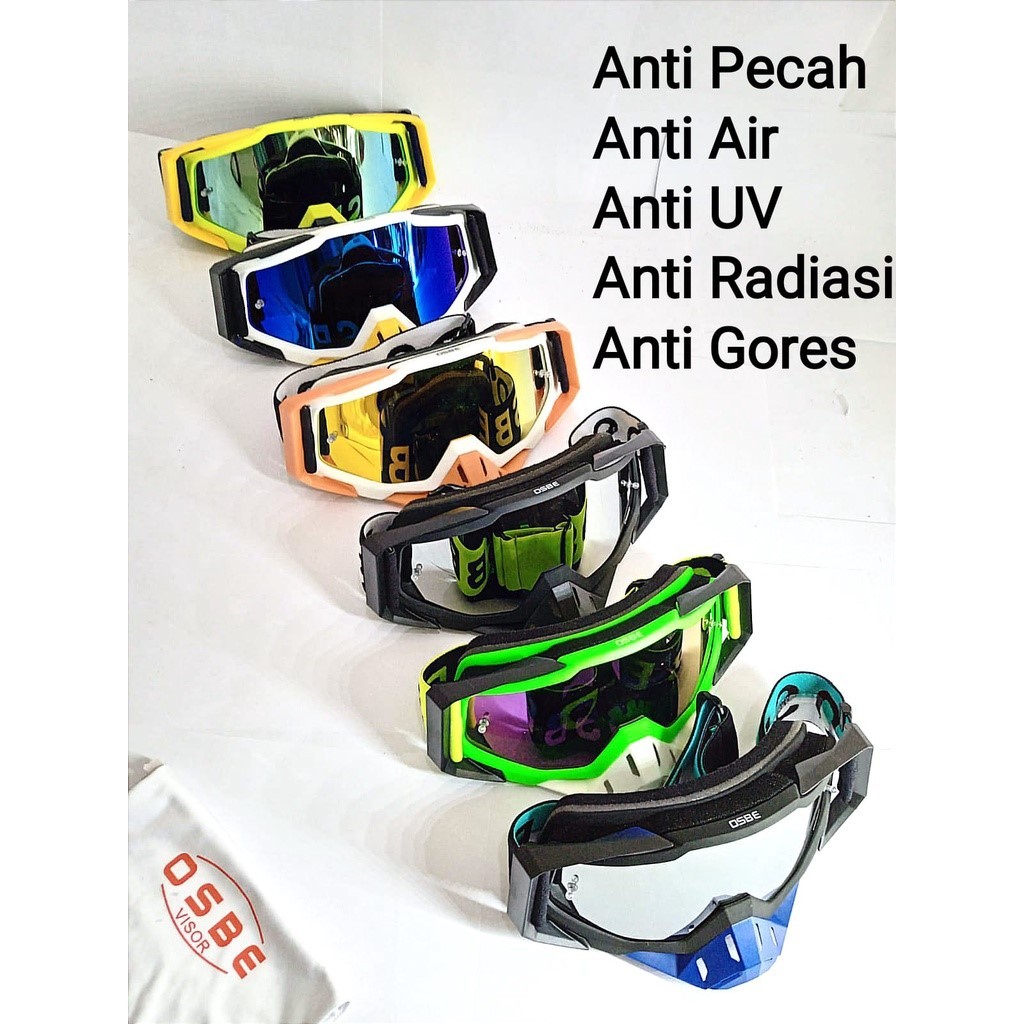 Kacamata  motorcross google osbe dua lensa