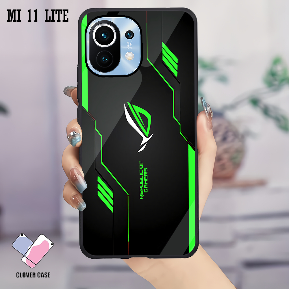 [TH02]  Case Glossy Case | MI 11 LITE | CASE KEKINIAN LUCU |  Casing Hp Kilau Motif ROG