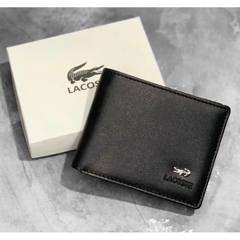KODE G42Q Dompet wallet dompet pria ed full black merk branded free box kado cowok keren with box