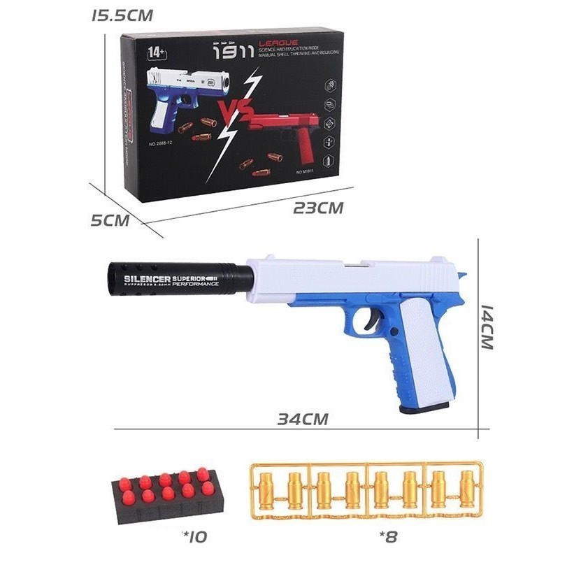 Mainan Anak PISTOL PLASTIK 1911 Tembakan Plastik Eva Soft Bullet Series Tembakan Pistol Mainan