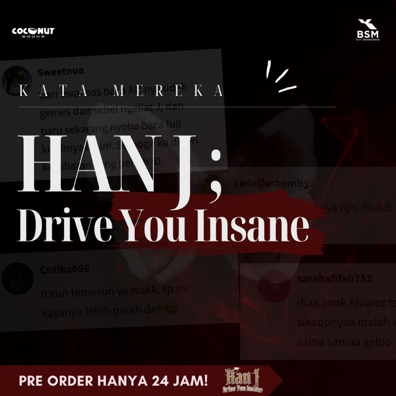 READY STOK NOVEL HAN J : DRIVE YOU INSANE - VIRDA A PUTRI