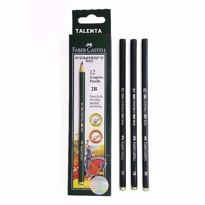 

Pensil 2B Faber Castell ASLI PAK12pcsPencil KomputerPensil UjianPencil 2B e R3B3