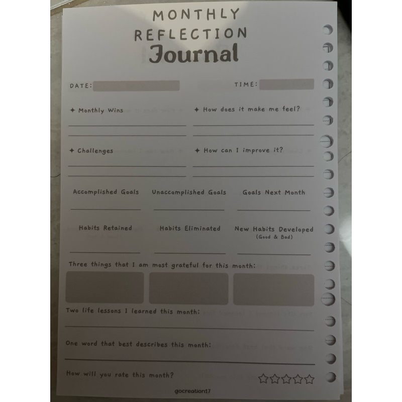 

PRLEOVED ISI BINDER MONTHLY REFLECTION JOURNAL