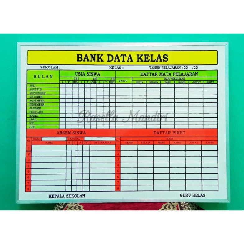 

BANK DATA KELAS SD MI SMP MTS SMA MA 6x8 PAPAN DATA SEKOLAH PAPAN AKREDITASI b U6M5