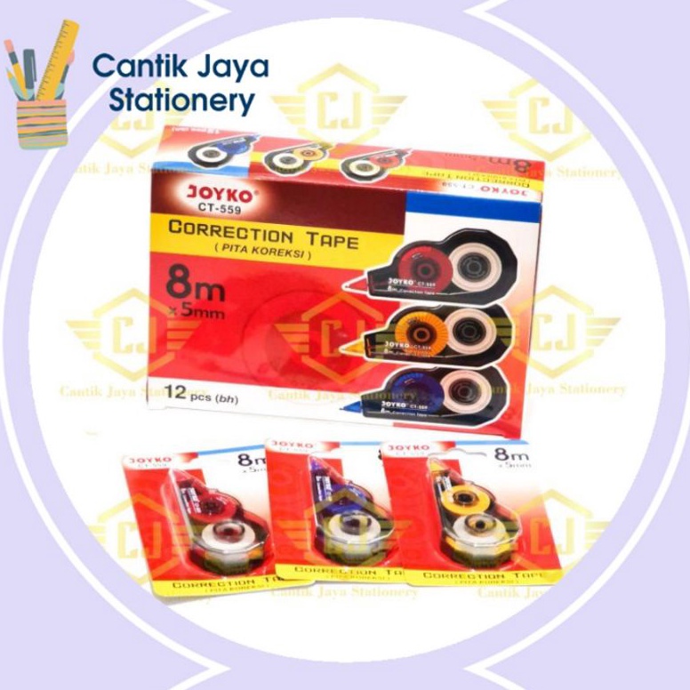 

1 LSN 12 PCS JOYKO CT559 Correction Tape Pita Koreksi n D3J7