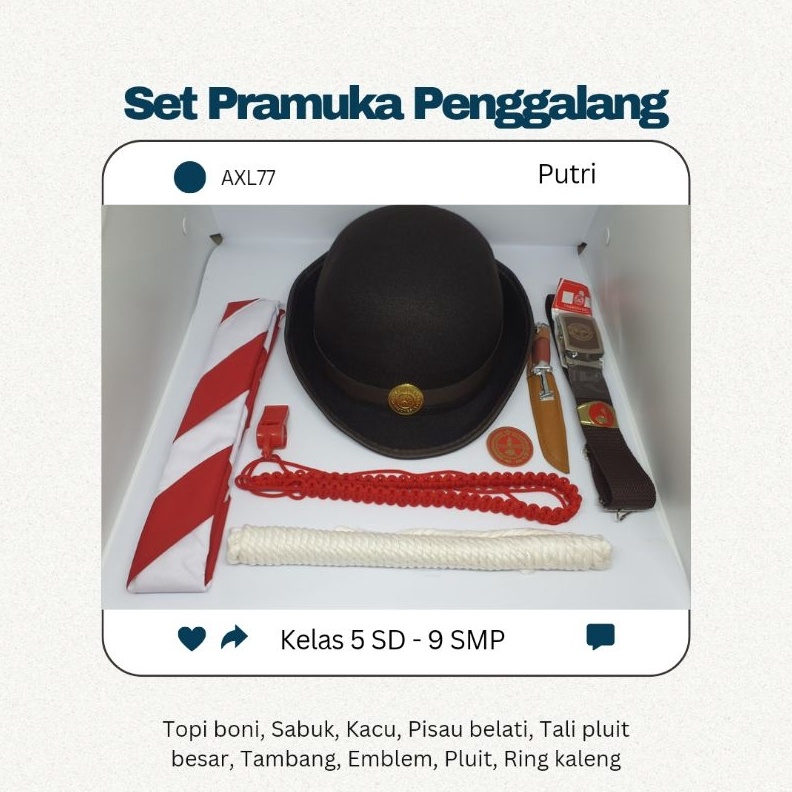 

KODE N87C SET PRAMUKA SIAGA PENGGALANG PENEGAK SD SMP SMA