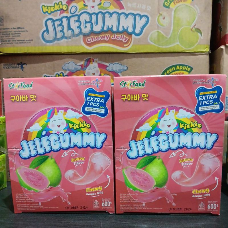 

Kiokio Jelegummy rasa Guava / Jambu pack Isi 24+1 @25g