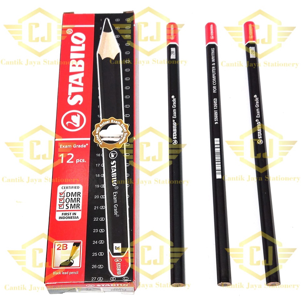 

1 BOX 12 PCS Pensil Pencil Stabilo 2B Exam Grade i A5K2
