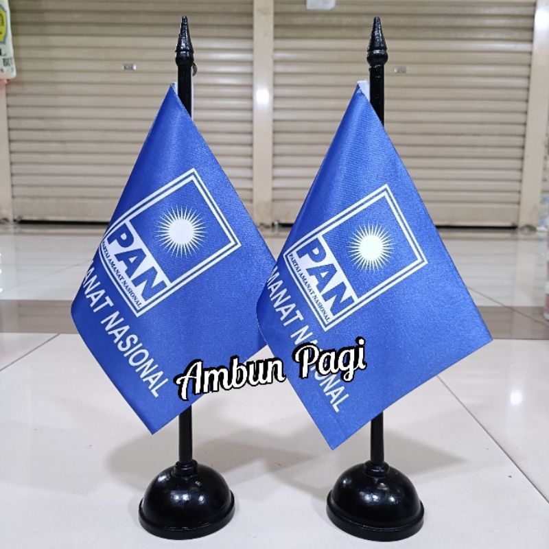 

best seller tiang kayu meja+bendera partai PAN