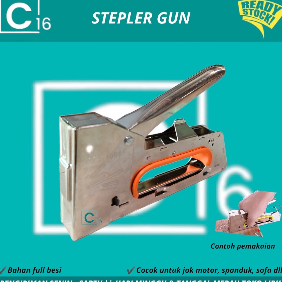 

Stapler Tembak Cekrekan Pengokot Hekter Gun Tacker BERKUALITAS s YS9