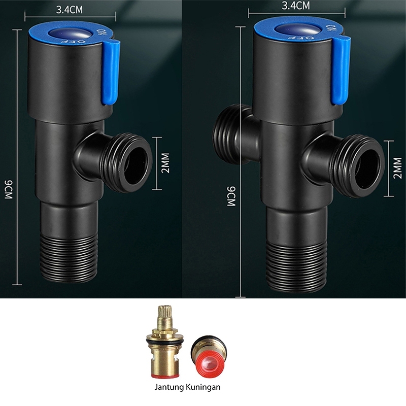 Stop Kran Closet Jet Shower Murah Stainless 304 Anti Karat kran shower - Double hitam