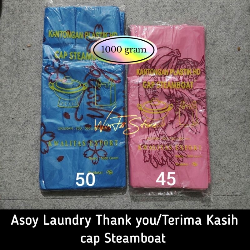 Plastik Asoy Laundry Thank You Jumbo Ukuran 45 50 Cap Steamboat 1kg
