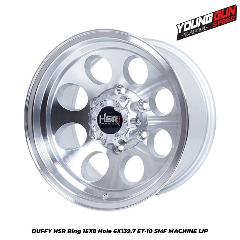 Velg Mobil Offroad Ring 15 Lebar 8 Rata Hole 6X139,7 ET -10 Silver Machine Lip