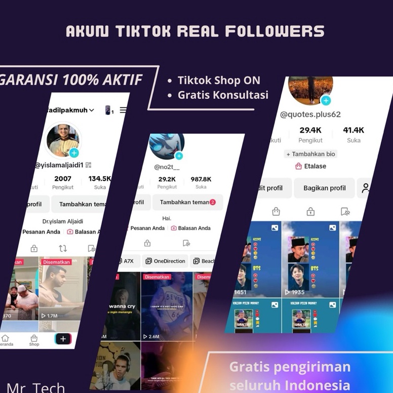 KODE M85Z Akun tiktok 1K1K Hasil FYP Indo Aktif Garansi 1