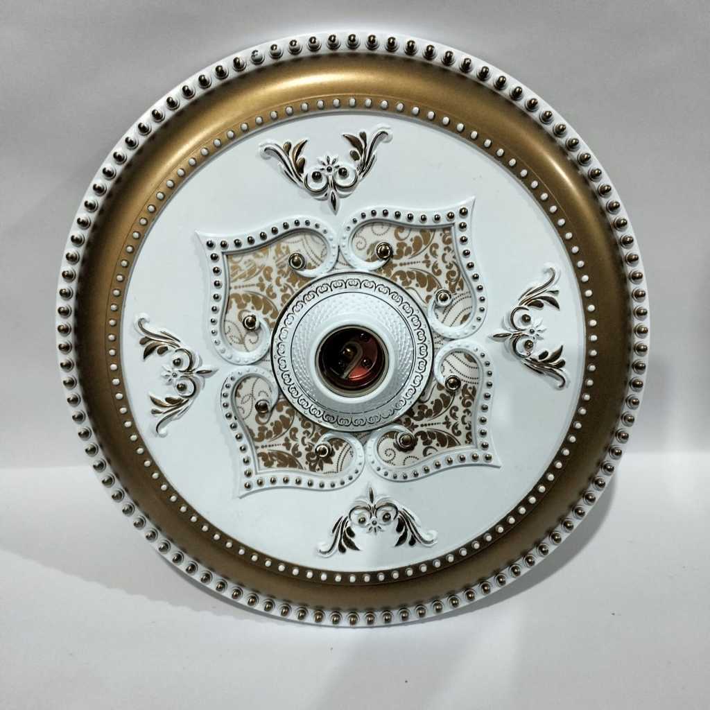 Fiting lampu hias plafon ornamen 30x30 / fiting ornamen plafon hias PVC / GRC fiting dekorasi plafon