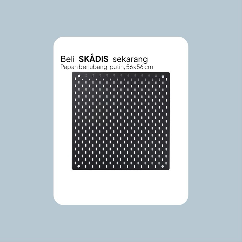 

SKÅDIS IKEA Papan berlubang, hitam, 56x56 cm