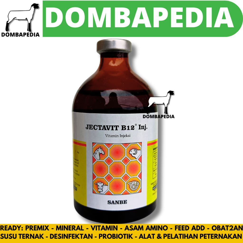 JECTAVIT B12 100ML - Vitamin B12 Hewan Sapi Domba Kambing Kuda Babi Kucing Jektavit - like Jectapros