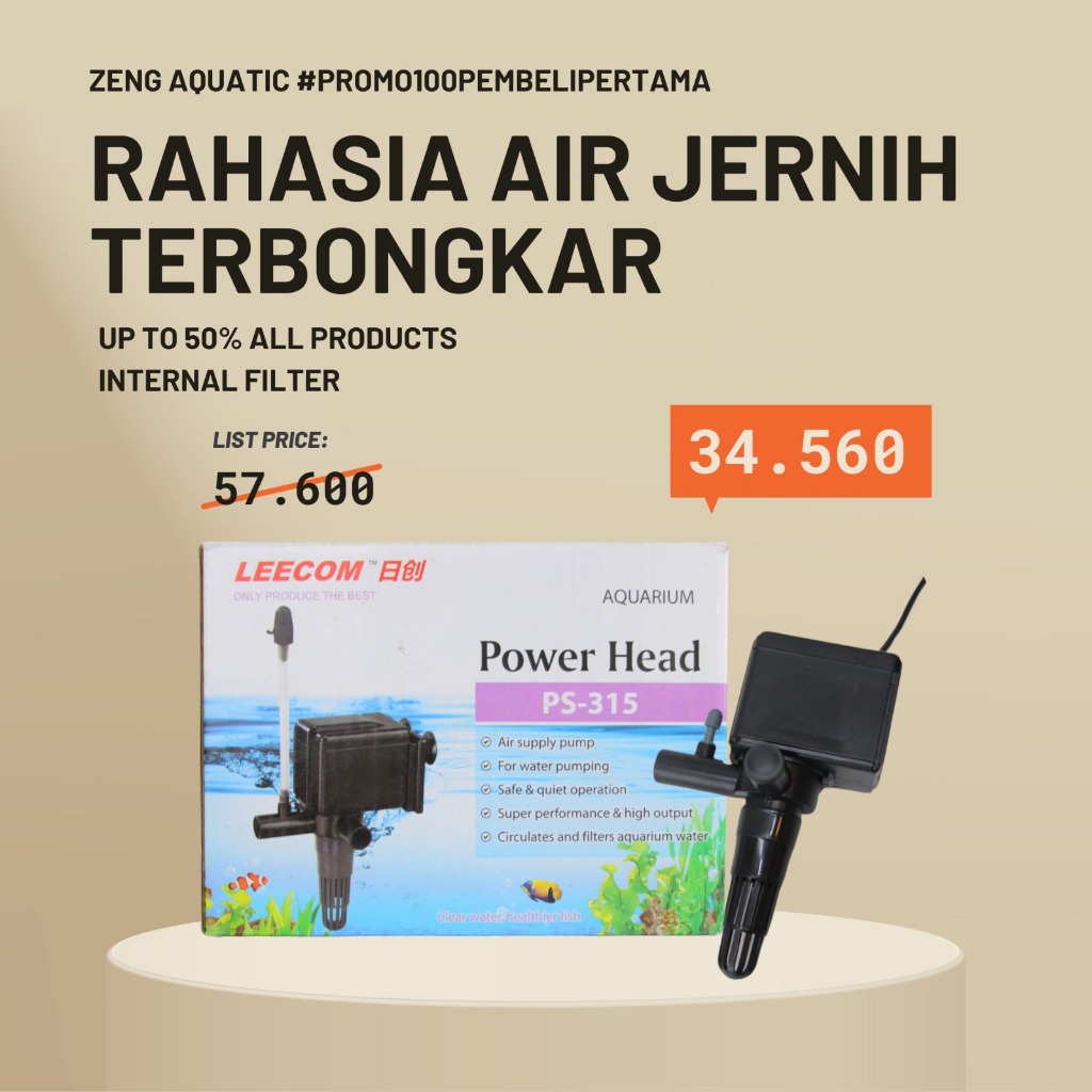 Leecom Pompa Air Celup Aquarium Power Head 7 Watt / 650 LPH PS315
