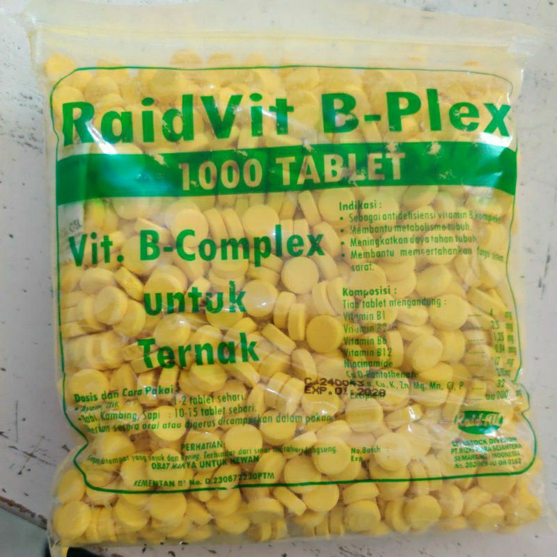 VITAMIN B KOMPLEK BCOMP 1000 TABLET VITAMIN AYAM BEBEK SAPI KAMBING BABI